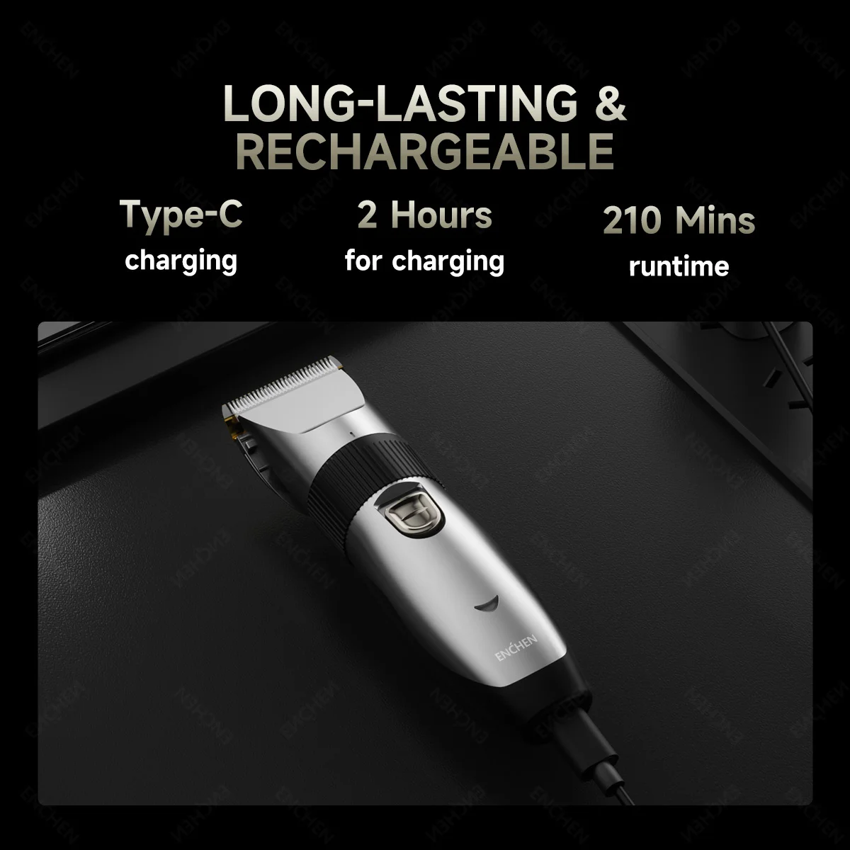 ماكينة قص الشعر الاحترافية ENCHEN Sharp X بتصميم فردي للضبط اليدوي مع قفل أمان ومنفذ شفرة سيراميك مطور من النوع C