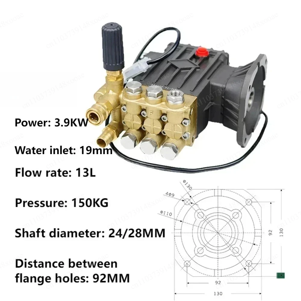 220V Industrial Plunger Water Pump 3.3-4.5KW, High Pressure Pump for Cleaning Equipment and Washer Machine
