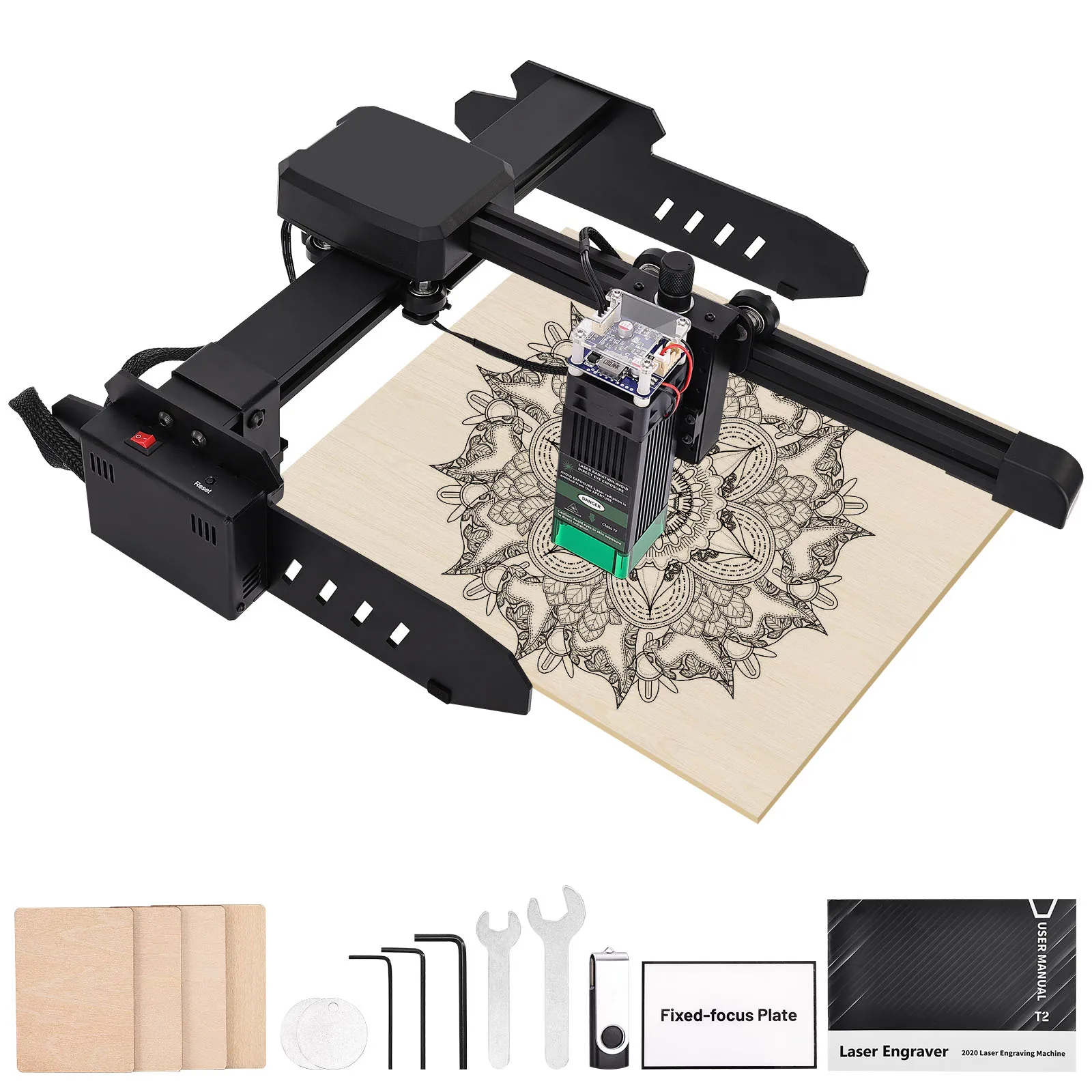 Portable 20x20cm Laser Engraver Mini Laser Cutter And Engraving Machine With 32-bit Motherboard For Wood And Metal