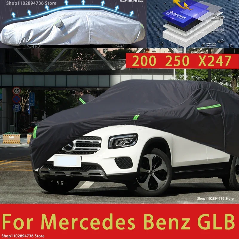 

For Mercedes Benz GLB 200 250 X247 Outdoor Protection Full Car Cover Covers Sunshade Waterproof Dustproof Black Car Cover