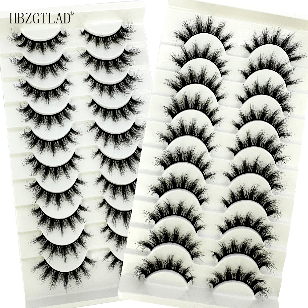 10 Paar Mix-Wimpern aus Nerz, flauschig, dramatisch, falsche Wimpern, natürlich, lang, künstlicher Nerz, dünne, künstliche Wimpern, sieht aus wie Verlängerung XH01 – Detail 10