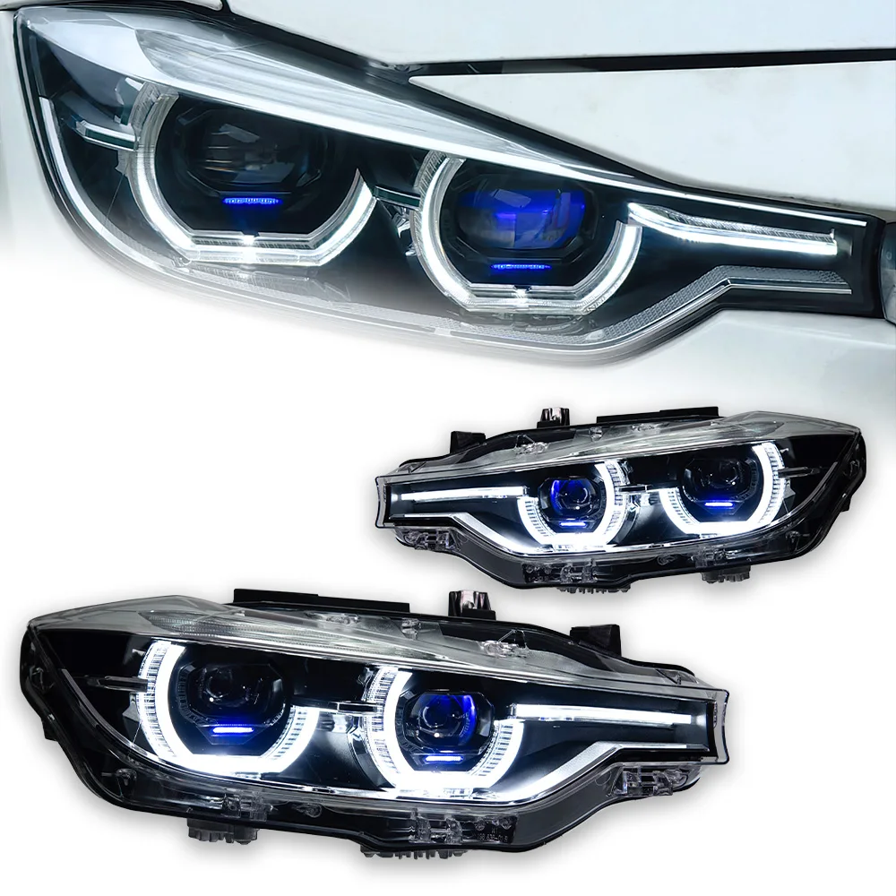 

Автомобильные фары AKD для BMW F30, светодиодные фары, линзы проектора 2013-2018 F35 3 серии 320i 325i DRL, автомобильные аксессуары «ангельские глазки»