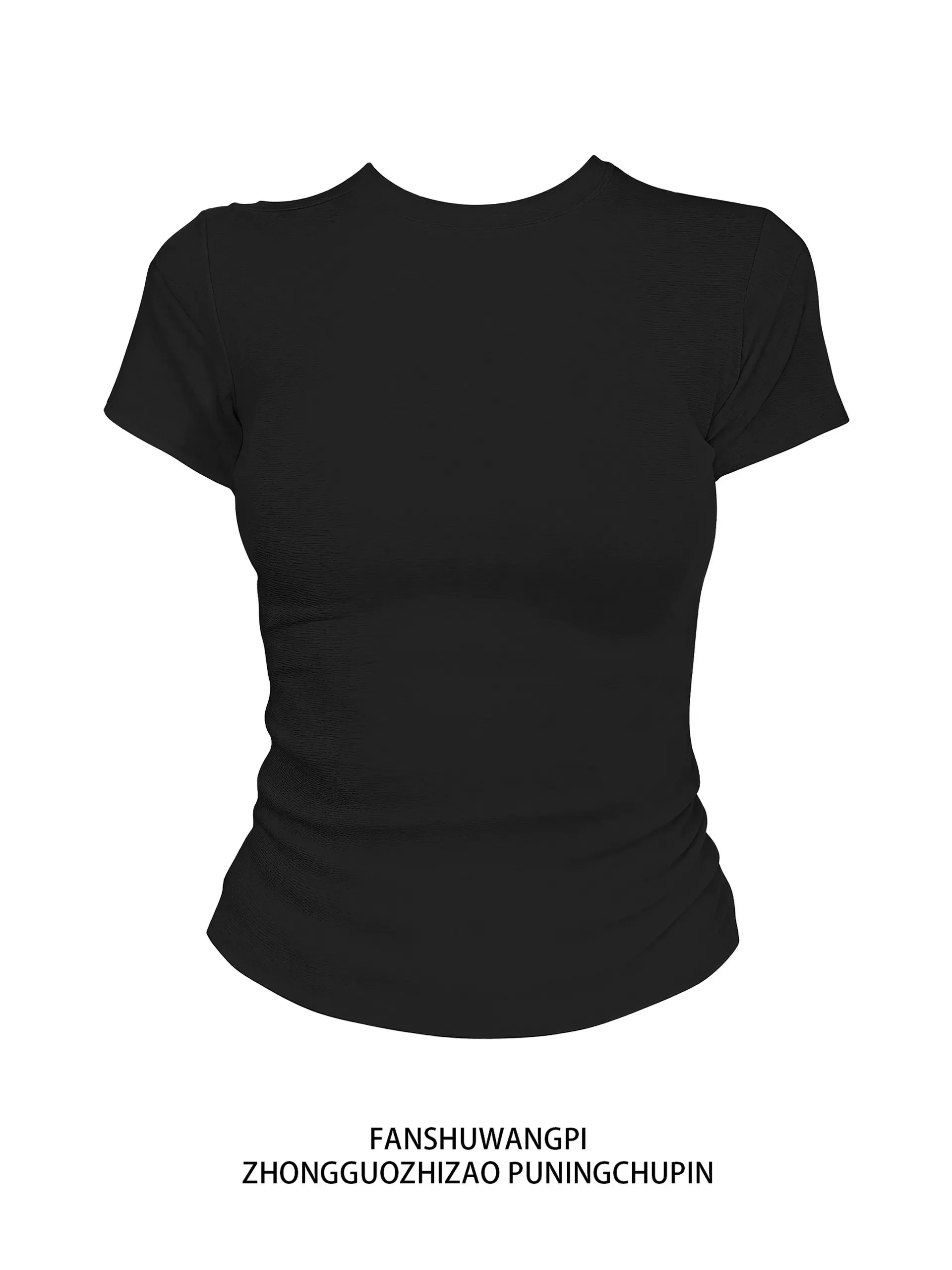 Slim Fit Short Sleeve T-Shirt Women's Summer Pure Cotton High Waist Short Length Printed Crossbody Top Korean Style Commute