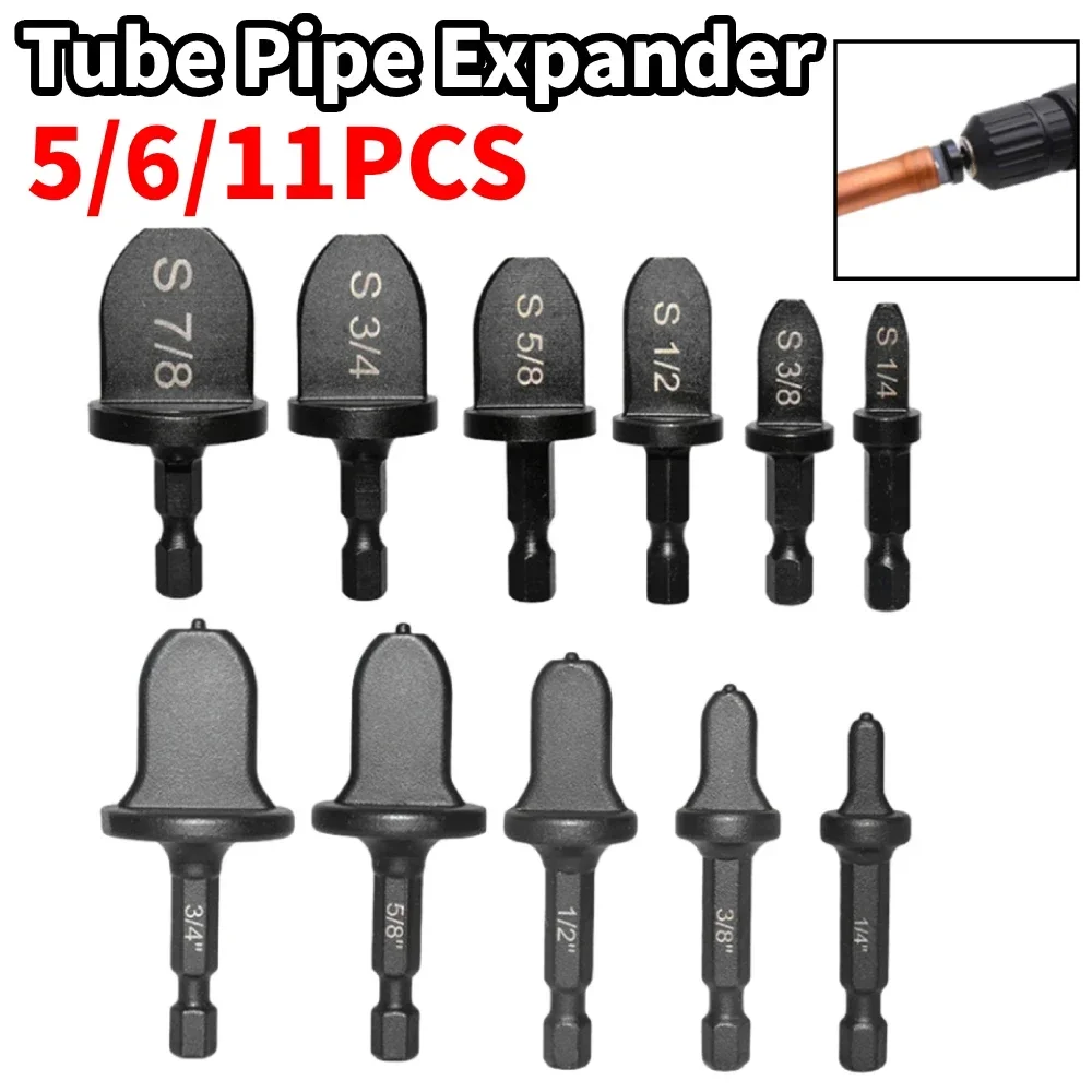 Tube Pipe Expander Copper Tube Hex Shank Pipe Expander for Air Conditione Swaging Pipe Flaring Takeover Repair Tool 5/6/11PCS image 6