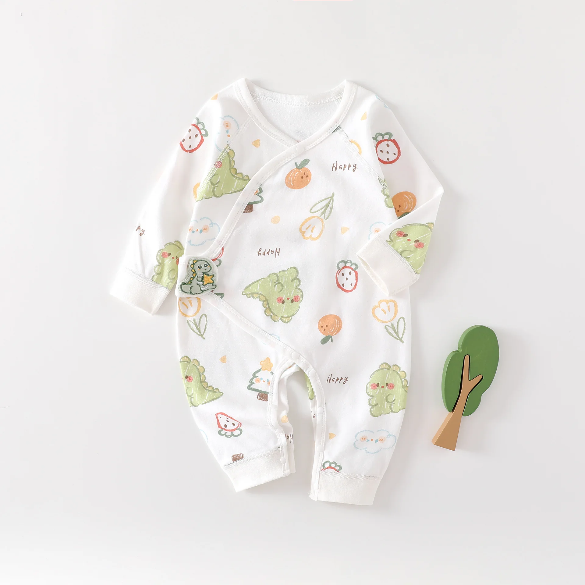 AYNIGIELL Spring Autumn Clothing New 0-6M Cotton Newborn Baby Girl Boy Romper Print Infant Jumpsuit Newborn Baby Clothes