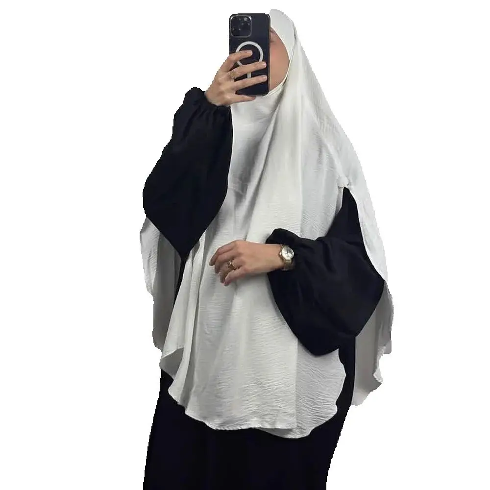 

2025 Eid Khimar Muslim Winkle Headscarf Women Prayer Hijab Turban Djellaba Headscarf Crinkle Instant Scarf Niqab Nikab Headdress