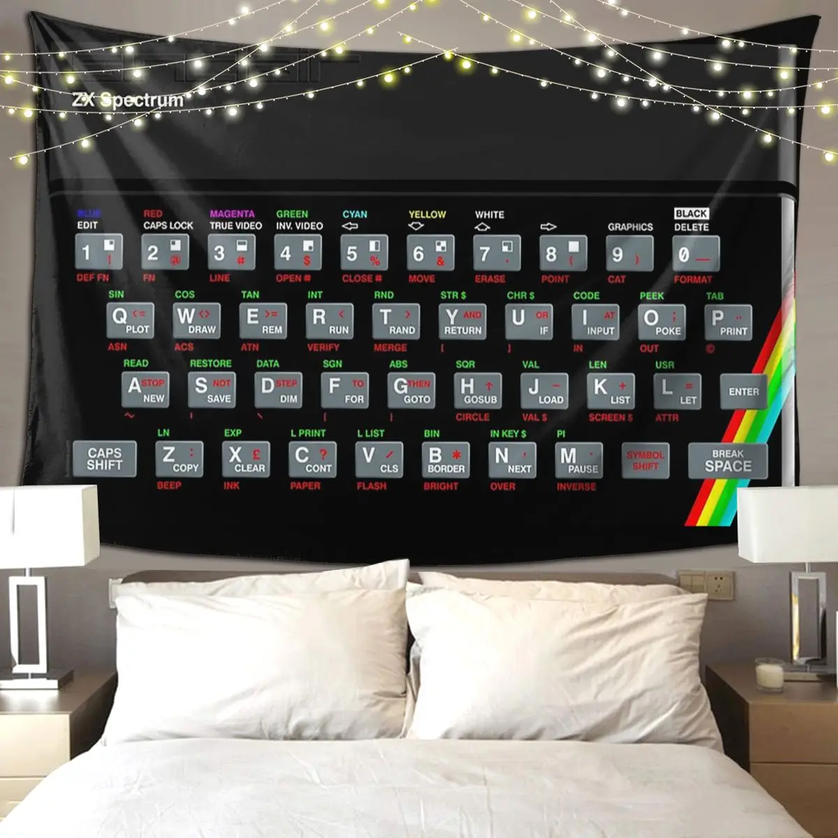 Tapiz de espectro Zx Hippie para colgar en la pared, decoración estética del hogar, tapices para sala de estar, dormitorio