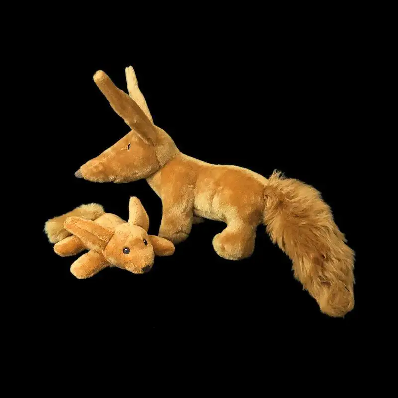 Cute Big-eared Fox Figurine Cartoon Pointed-nose Little Fox Plush Toy Bat-eared Fox Doll Lifelike Animals Doll Kawaii Toy Gifts