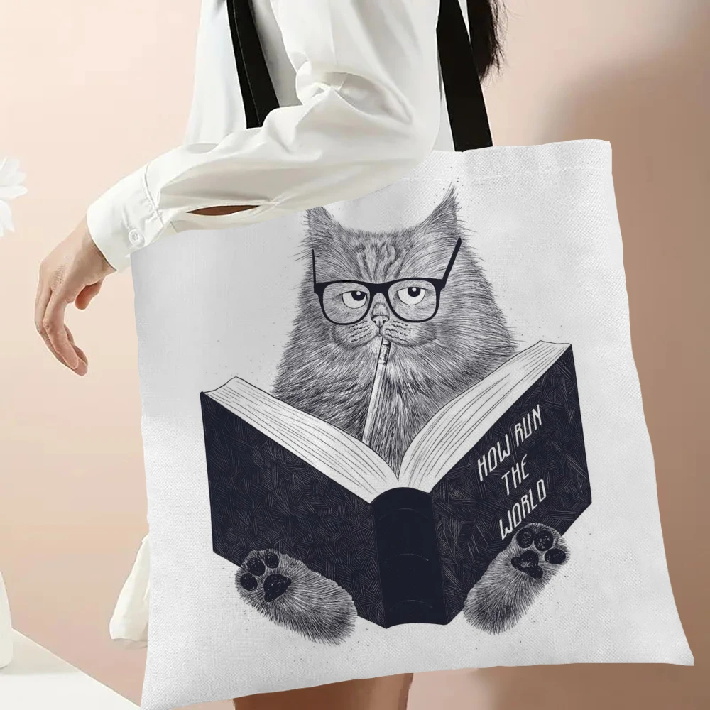 New Cat Bag Women\'s Shoulder Ins Japanese, Korean and Summer All-match Large Capacity Student Class Travel Shopping Bag