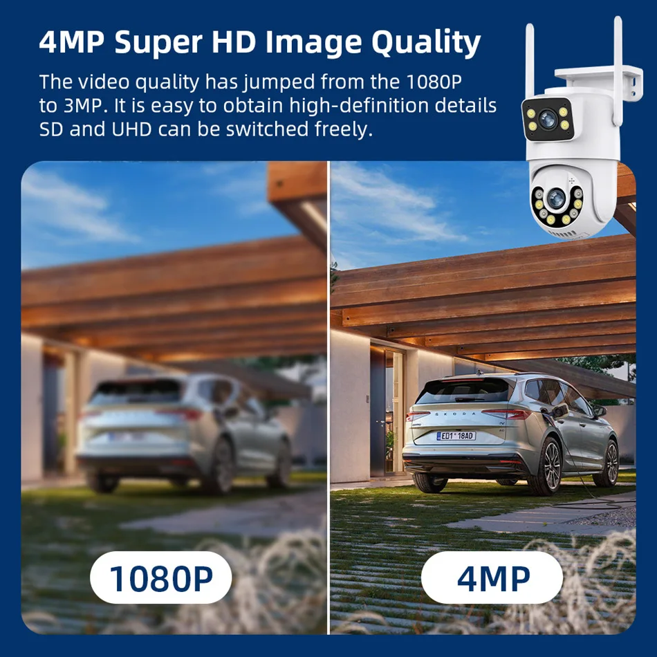 6MP 1296P iCsee APP Full Color Dual Lens Wireless PTZ IP Dome Camera  AI Humanoid Detection Home Security CCTV Baby Monitor