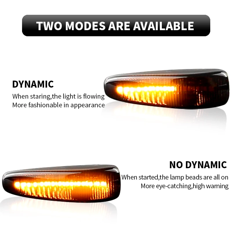 

2× for Mitsubishi Lancer Outlander Sport Mirage Lancer Includes Evolution X - LED Side Marker Light Flowing Turn Signal Blinker