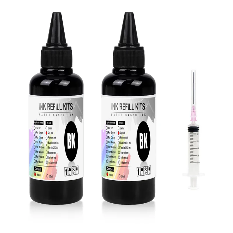 100 مللي حبر صبغ عالمي BK C M Y Kit متوافق مع خراطيش خزان الطابعة النافثة للحبر HP Canon Epson Brother Deskjet CISS #5