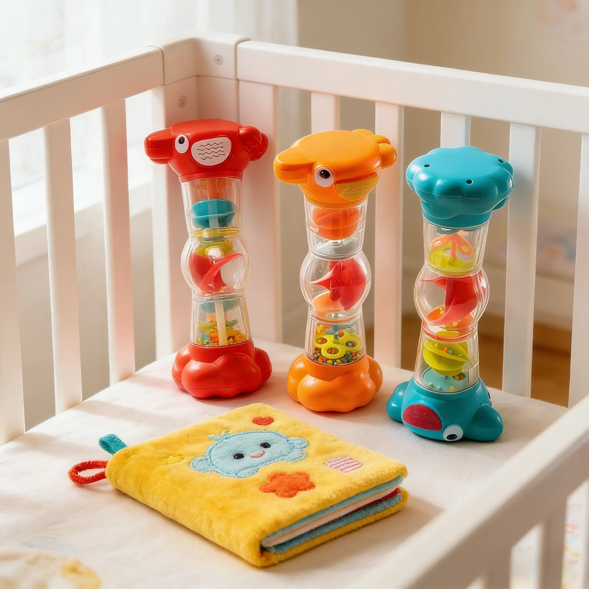 Baby Sanduhr Spielzeug Rotierende Musik Tamburin Spielzeug Sand Hammer Instrumente Ball Rollen Visuelle Auditive Übungen Beruhigende Babys