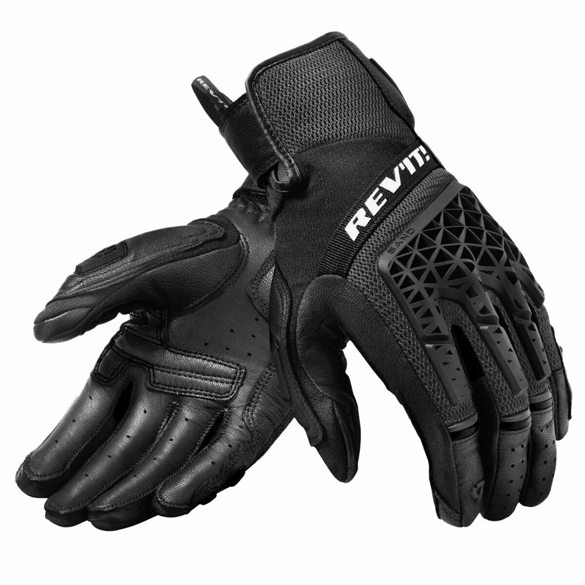 

New Black Revit Sand 4 Trial Motorcycle Adventure Touring Ventilated Gloves Genuine Leather Motorbike Racing Short Gloves
