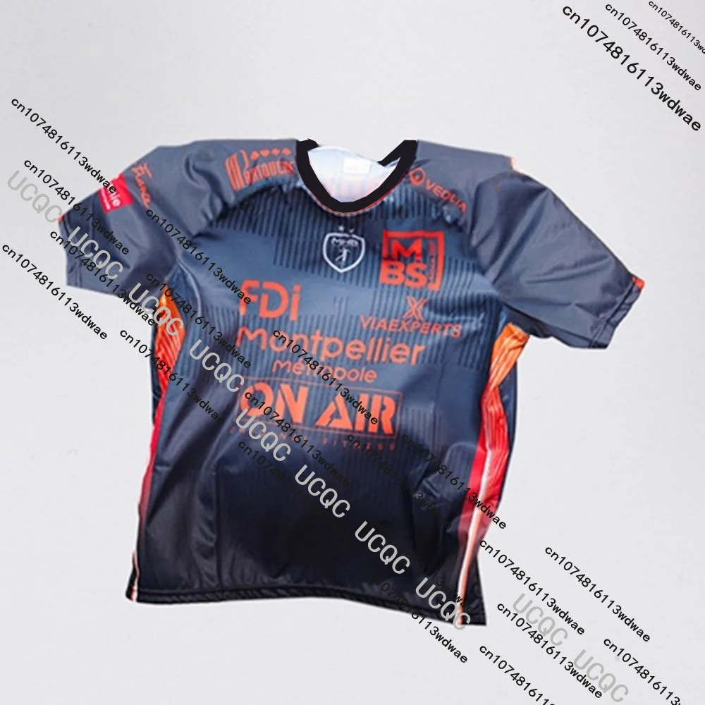 25/26 جديد وصول مونبليير كرة اليد جيرسي فرنسا عادية الرجال الرياضة قصيرة الأكمام الكبار والأطفال تنفس سريعة الجافة ملابس رياضية