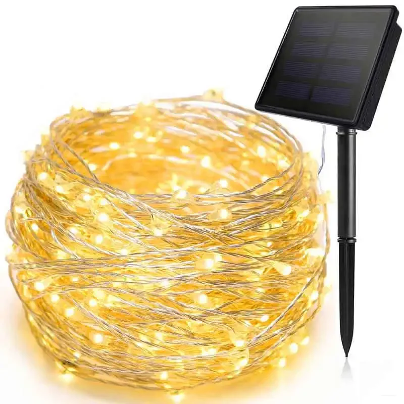 Solar Fairy Lights Outdoor Lamp Super Bright Solar String Lights Outoor 8 Modes LED Lights for Garden Patio Christmas Decoration