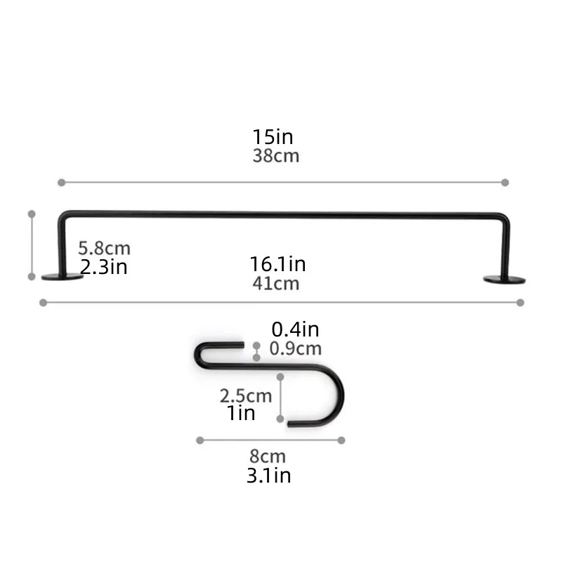 Multi-function Rails with Hooks, Simple Wrought Iron Coat Storage Hangers, Kitchen Storage Rails, Hangers Behind Doors, S-hooks