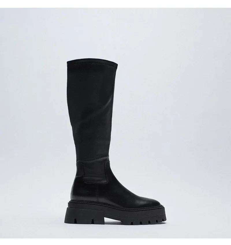 2026 Neue Modemarke Luxus Designer Punk Casual Kalbsleder Damenstiefel mit Reißverschluss Modischer Blockabsatz Hochwertige Freizeitschuhe für Damen – Detail 6