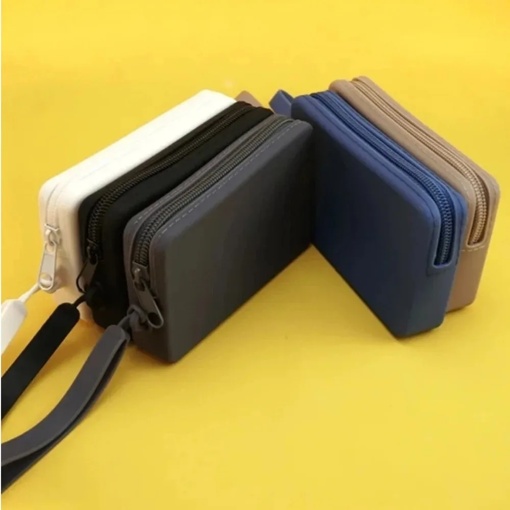 Quadratische digitale Aufbewahrungstasche, wasserdichte Silikon-Geldbörse, multifunktionale Kulturtasche mit großem Fassungsvermögen, Tasche für Kabelzubehör