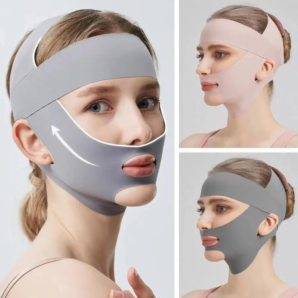 Breathable V-Shape Face Lifting Bandage Tighten & Firm Chin, Reduce Double Chin Anti-Sagging Slimming Strap for Daily Use - view 5