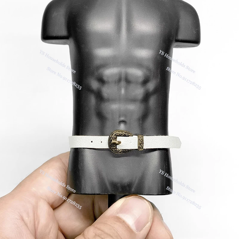 0.6 سنتيمتر عرض 1/6 مقياس مشبك معدني أسود/بني/قهوة/حزام جلد أبيض اللعب ملحق ل 12 "عمل الشكل الخصر الديكور #5