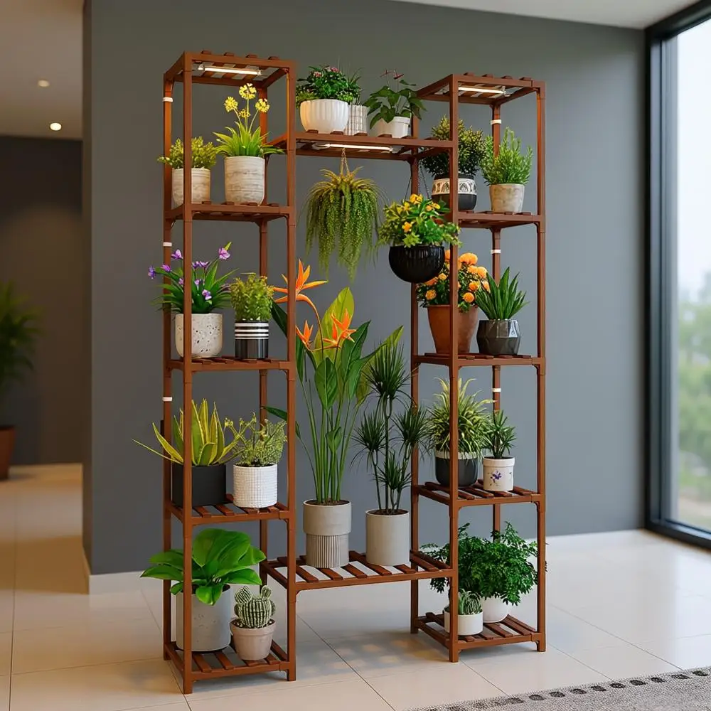 

62.2 Tall Indoor Plant Stand with 12 Tiers for Grow Lights or Plant Display in Living Room, Patio