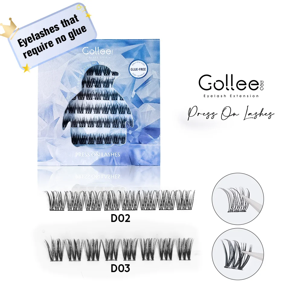 Gollee Jelly Glue Self-adhesive Eyelashes Thick Curling Natural Cartoon DIY Eye Glue-free Eyelash Extension Enlargement Eye Tool