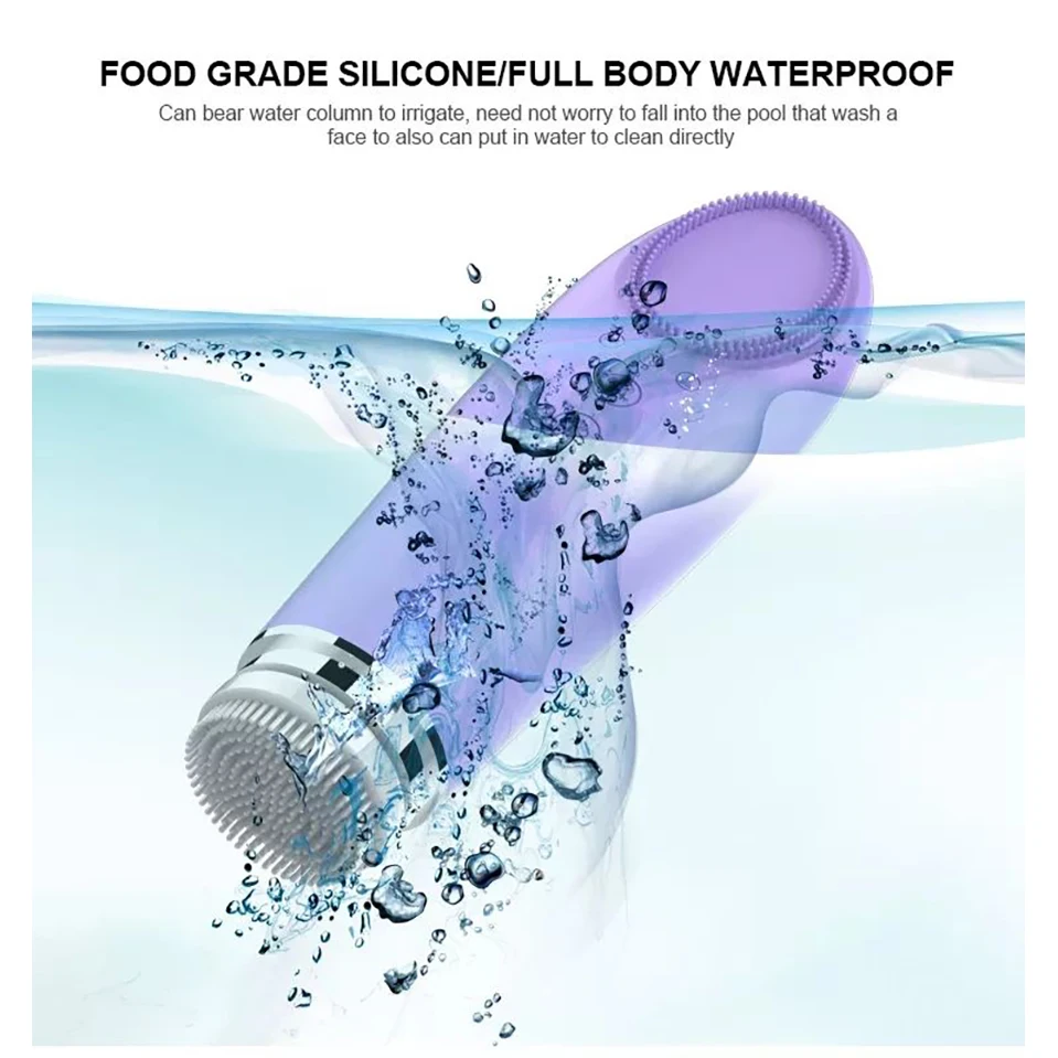 Akumulatorowa, wodoodporna szczoteczka do oczyszczania skóry, urządzenie kosmetyczne, szczoteczka do oczyszczania twarzy, szczoteczki do czyszczenia.