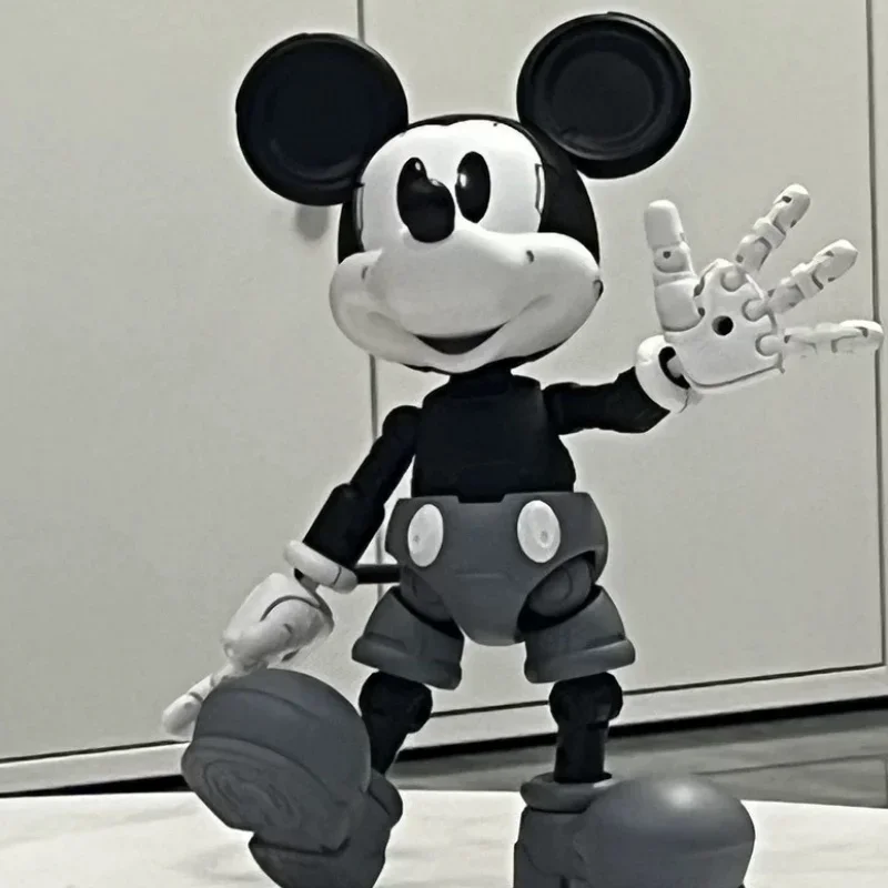 Disney Original Mickey Mouse Classic Cartoon Animated 19cm Alloy Mecha Action Figure Doll Best Collection Birthday Gift Toy