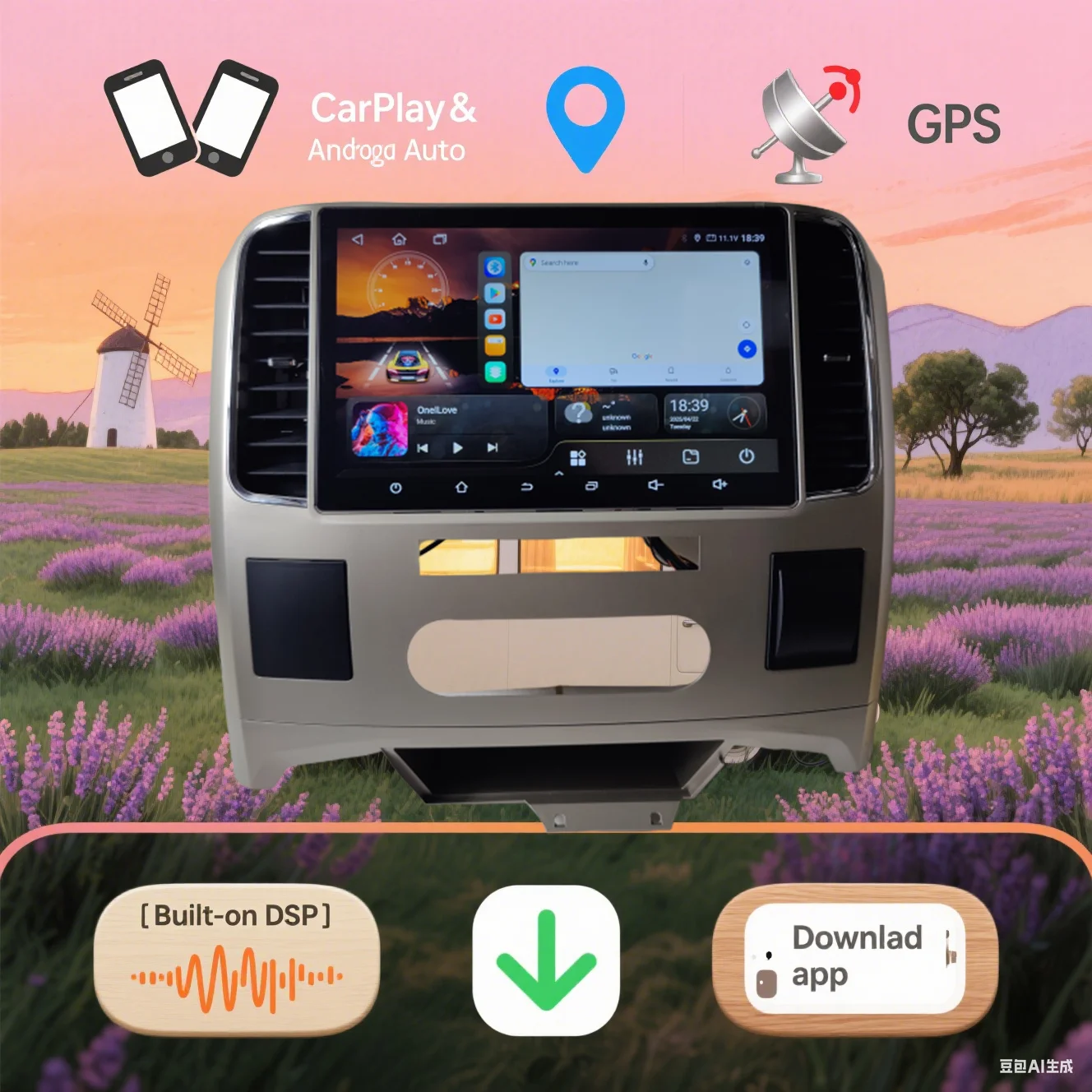 

Автомобильный плеер Android 14 Carplay 13,3 дюйма для Dodge Ram 1500 2013-2018, GPS-навигация, радио, мультимедийный плеер, магнитофон, головное устройство