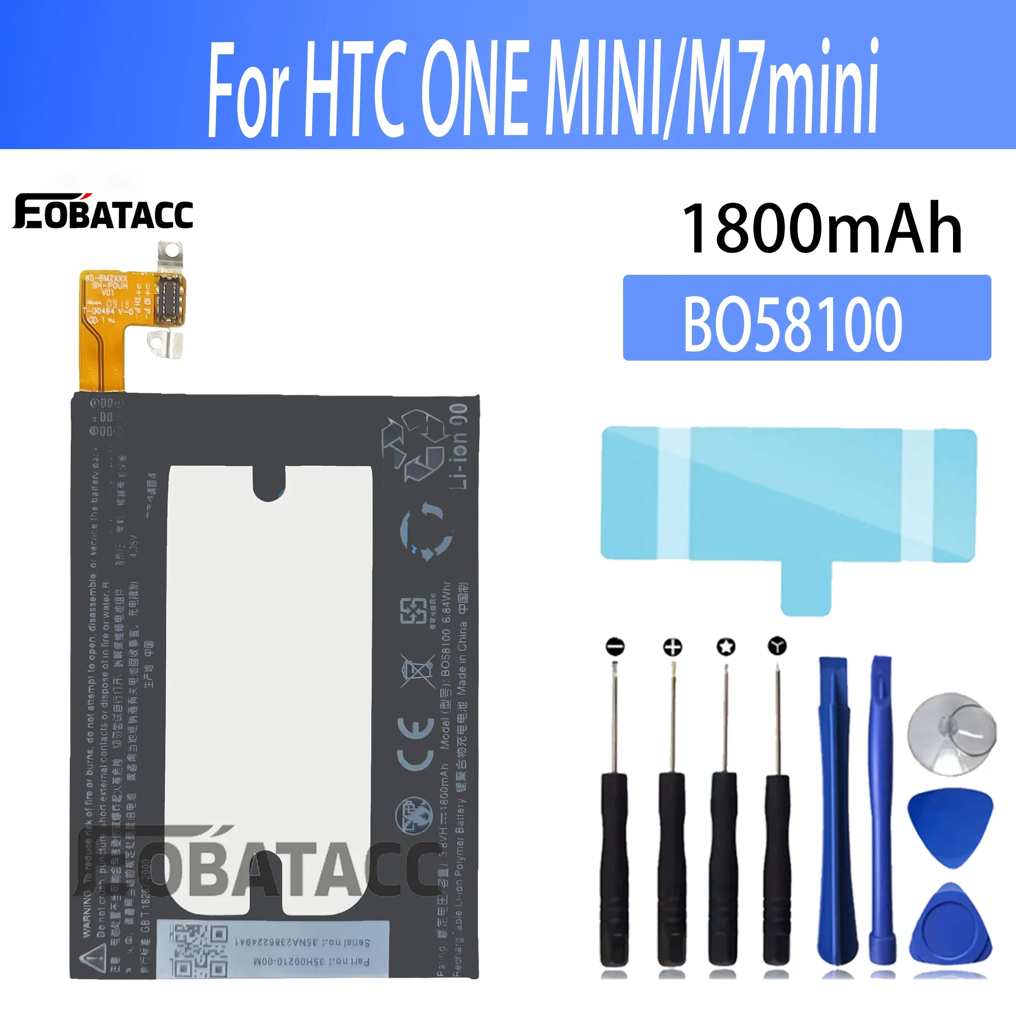 

100% New Original Battery BO58100 For HTC ONE MINI/M7mini Battery +Tools