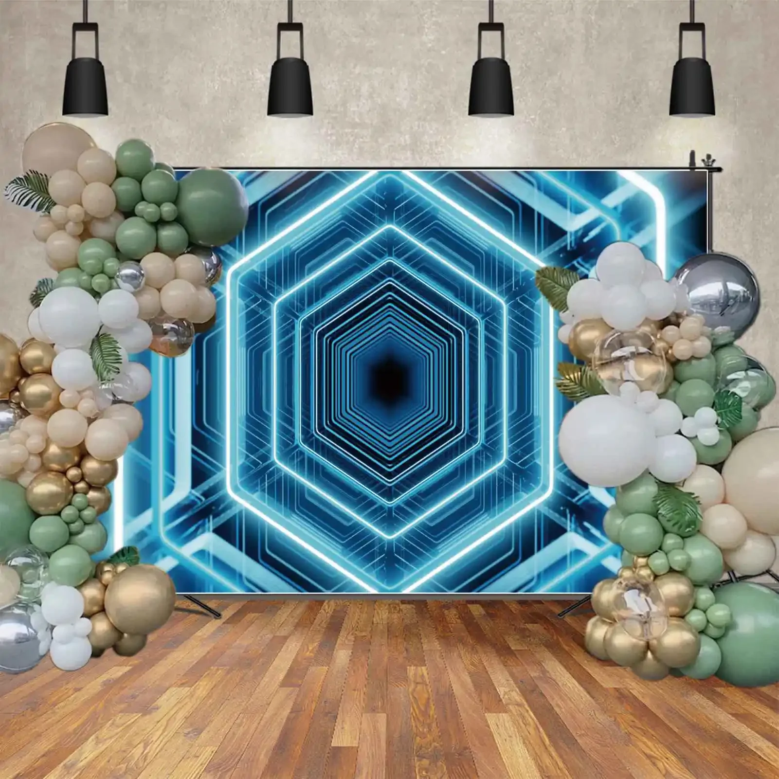 Bluey 3D kwiaty tła fotograficzne dekoracje dla dzieci Neon urodziny niestandardowe tła dla dzieci foto budka zdjęcia tła