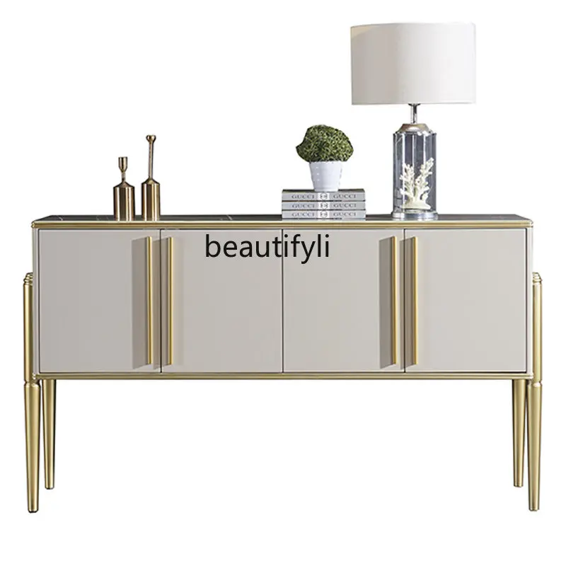 

Modern Light Luxury Side Cabinet Italian Console Entry Door Hall Cabinet American Minimalist Sideboard Cabinet Curio Cabinet