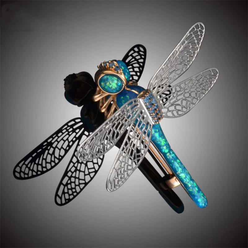 

Fashion High-Grade Titanium Steel Micro-Inlaid AAA Zircon Dragonfly Brooch Luxury Insect Accessories