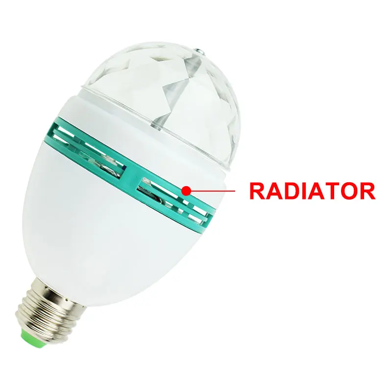 E27 LED RGB Bóng Đèn 6W 3W 110V 220V Nhiều Màu Sắc Tự Động Xoay Máy Chiếu Pha Lê Có Đèn Led Sân Khấu bi Ma Thuật DJ Đảng Disco Hiệu Ứng Đèn