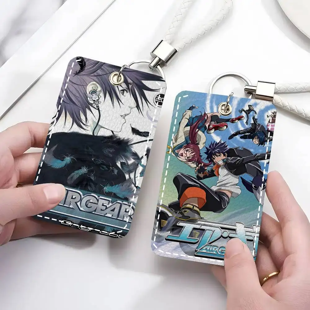 1pc Popular Anime Air Gear Card Case Keychain Access Card Bag Key Tag Ring Leather Card Holder Key Ring Access view 5
