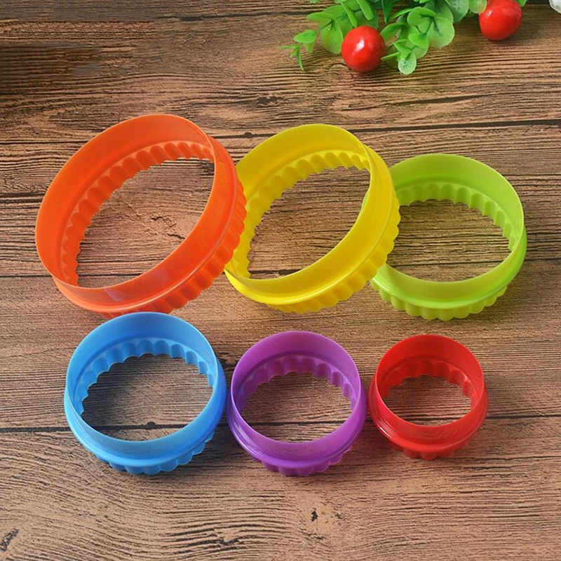 Cute Plastic Cupcake Round Shape Cookie Cutter Cake Mold Biscuit Fondant DIY Cake Kitchen Cooking Tools 6 size together