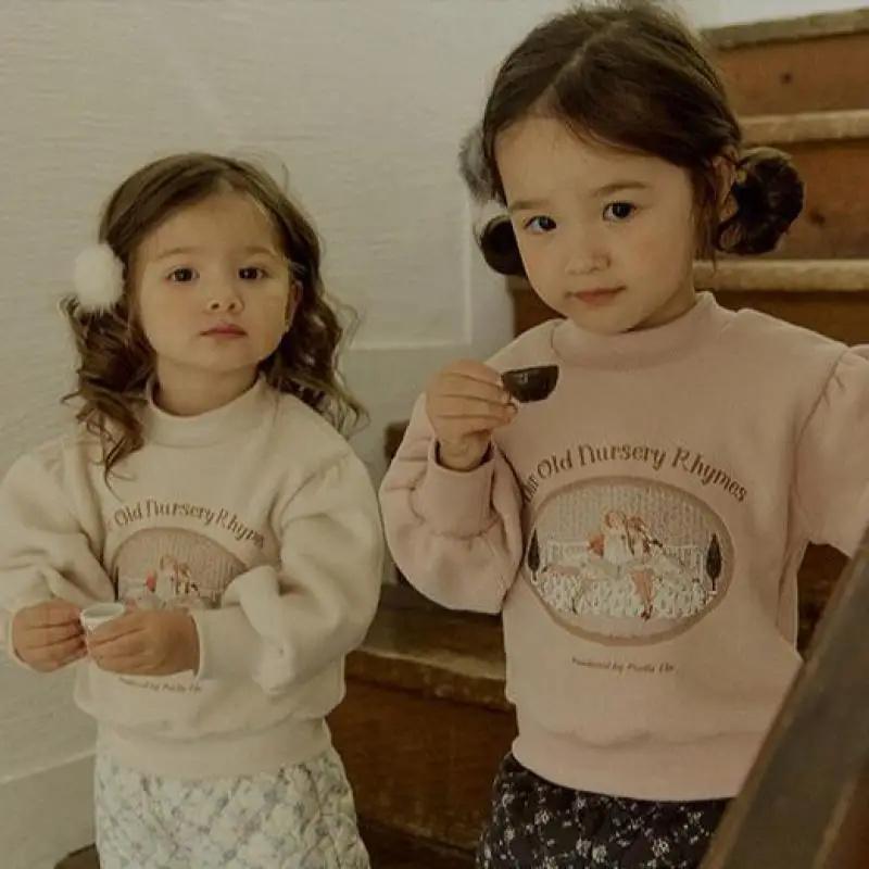 

2024 Spring New Baby Long Sleeve Casual Sweatshirt Fashion Print Children Casual Pullover Infant Girl Cartoon Tops Baby Clothes