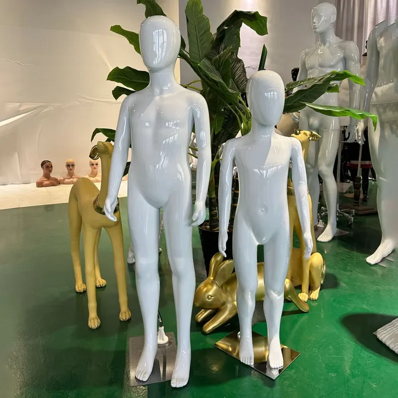 Bright White Full Body Children Mannequin Dummy Hanger Human Simulation Model for Kids Clothing Store Display Wholesale