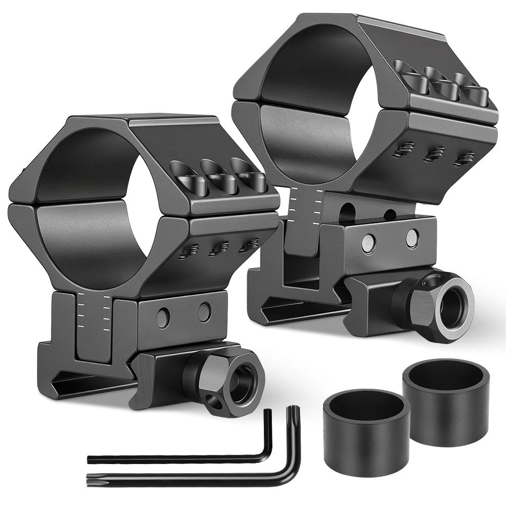 Anneaux de montage pour lunette de visée UniqueFire, 1 pouce 25,4 mm - 30 mm, angle et hauteur réglables, support de lampe torche compatible avec les rails Picatinny de 20 mm