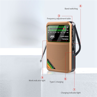 2X Pocket Radio Portable Mini Full Band Radio AM/FM/SW Radio With Rechargeable Battery Support Earphone Miniradio D-[Y03A]