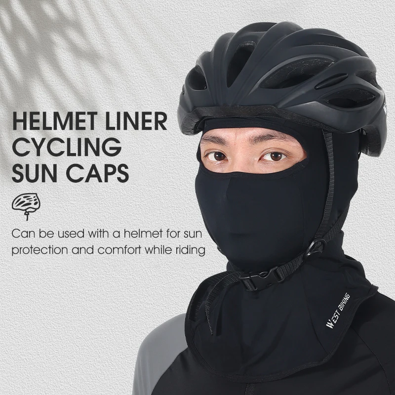 WEST Bersepeda Musim Panas Sepeda Motor Balaclava Topi Helm Liner Perlindungan Matahari Wajah Penuh Bersepeda Berjalan Bernapas Topi Ninja