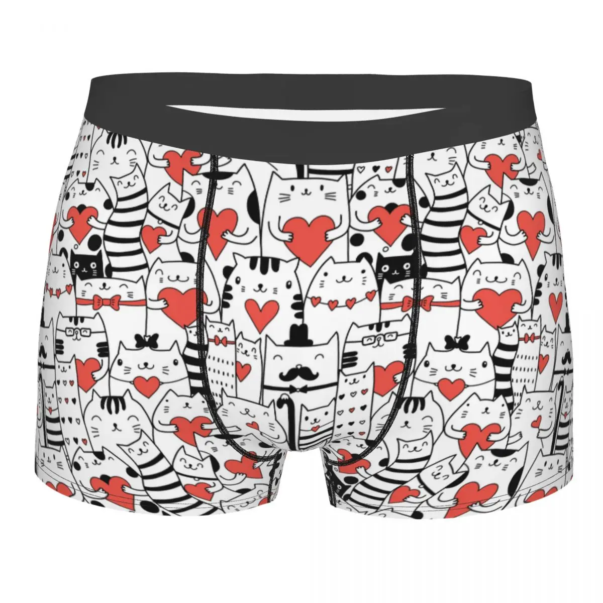 

Модные красочные боксеры с рисунком котенка и кошки на заказ, шорты, мужские трусы, эластичные трусы, нижнее белье