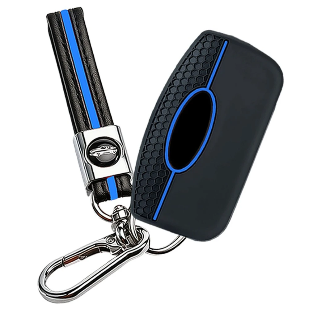 Keychain car key case cover key holder for Ford Focus mk2 C Max S-MAX EcoSport Fusion Fiesta Mk7 Cowgar Mondeo 2 Mustang Mach