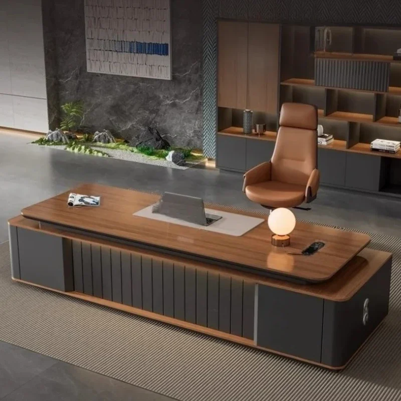 مكتب مكتب فاخر خفيف من Boss عالي الإحساس وحديث وبسيط ومكتب مكتب مدير الرئيس الكبير أثاث Mesa De Escritorio