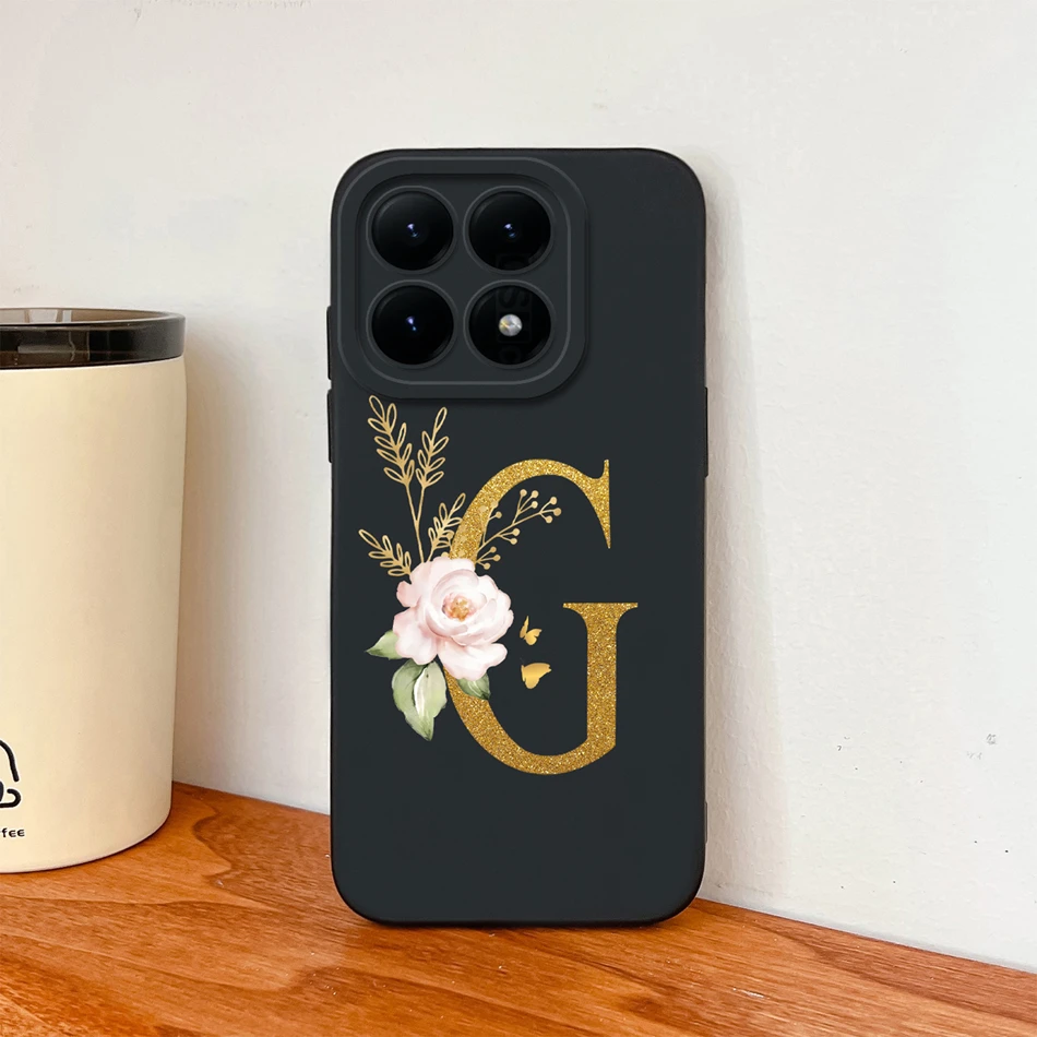 حافظة لهاتف Xiaomi 15T Pro 17 Pro Max أنيقة بحروف ذهبية ناعمة من السيليكون السائل المضاد للسقوط غطاء خلفي واقٍ لهاتف MI 15 T #6