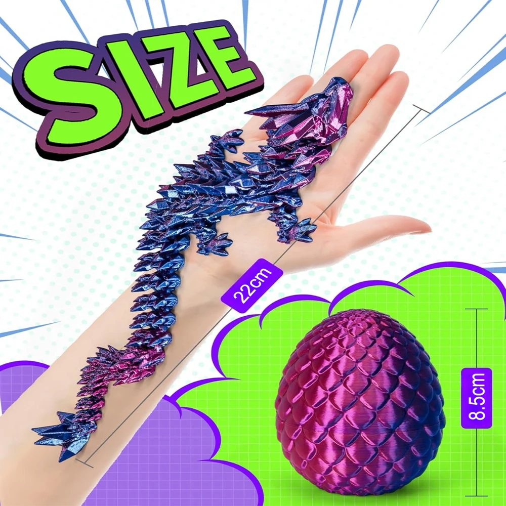 حجم ثلاثية الأبعاد الحيوانات المطبوعة اللعب التنين الأفعى مع البيض في تململ ثلاثية الأبعاد الطباعة المطبوعة المنزل مكتب سطح المكتب الديكور الحيوانات اللعب #1