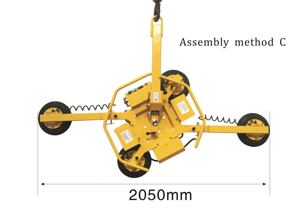 آلة رافع فراغ الزجاج المخصصة مناطق شفط قابلة للتعديل