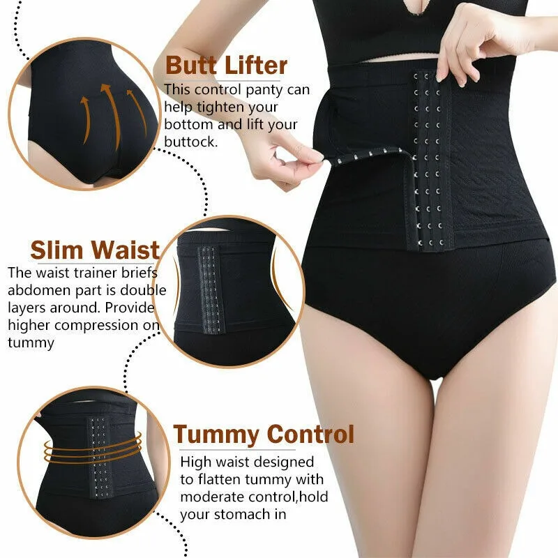 New Women Firm Tummy Control with Hook Butt Lifter Shapewear Panties High Waist Trainer Body Shaper Shorts Female Slimming