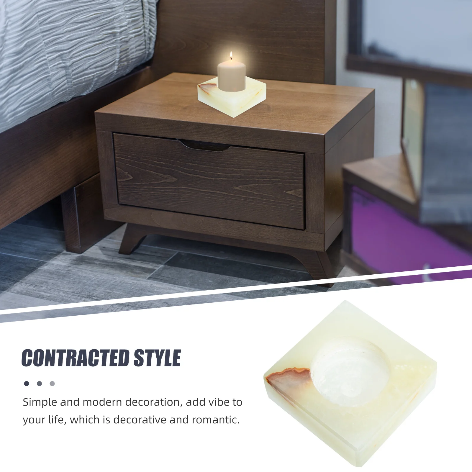 

Marble Candlestick Creative Holder for Wedding Dining Table Simple Decorative Home Household Stand